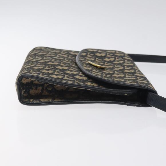 DIOR Trotter Canvas Shoulder Bag Navy Gold - Picture 4 of 12